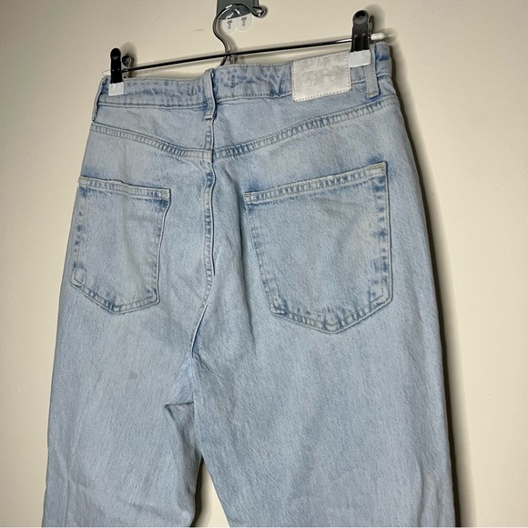 ZARA Slim Flare Light Wash Distressed Hem Slit Hem Jeans - Picture 10 of 13
